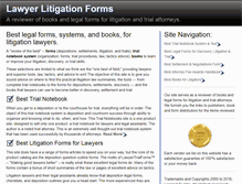 Tablet Screenshot of lawyerlitigationforms.com